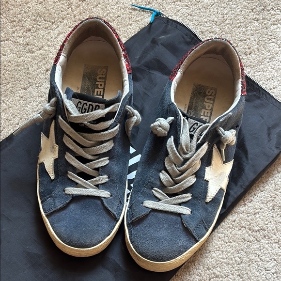 Golden Goose GHDB private edition blue suede red glitter sneakers 36 - Picture 1 of 9